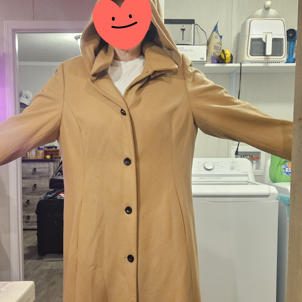 Elegant Tan Trench Coat with Hood